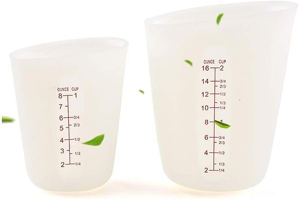 Measuring Cup,2-Cup Squeeze and Pour Silicone Measuring Cup with Marking - -