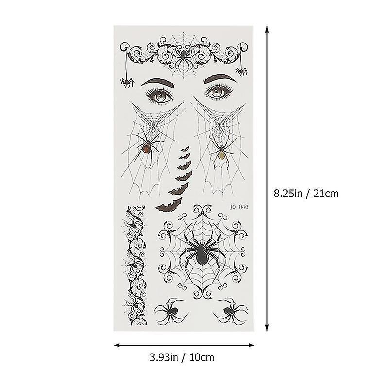 21X10cm Black White 2 Temporary Tattoos 10 Sheets Halloween Spider Tattoos Stickers Horror Spider We