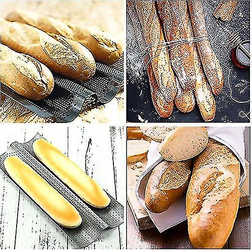 Hotec Baguette Baking Mould For 3 Baguettes With Non-Stick Coating