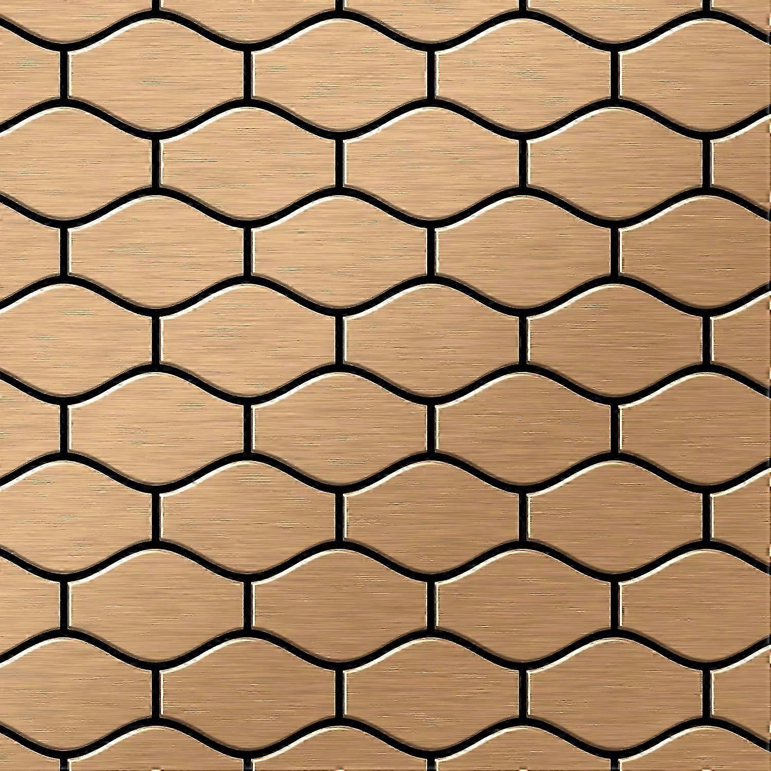 Mosaik Fliese massiv Metall Titan gebürstet in kupfer 1,6mm stark ALLOY Karma-Ti-AB Designed by Karim Rashid 0,86 m2