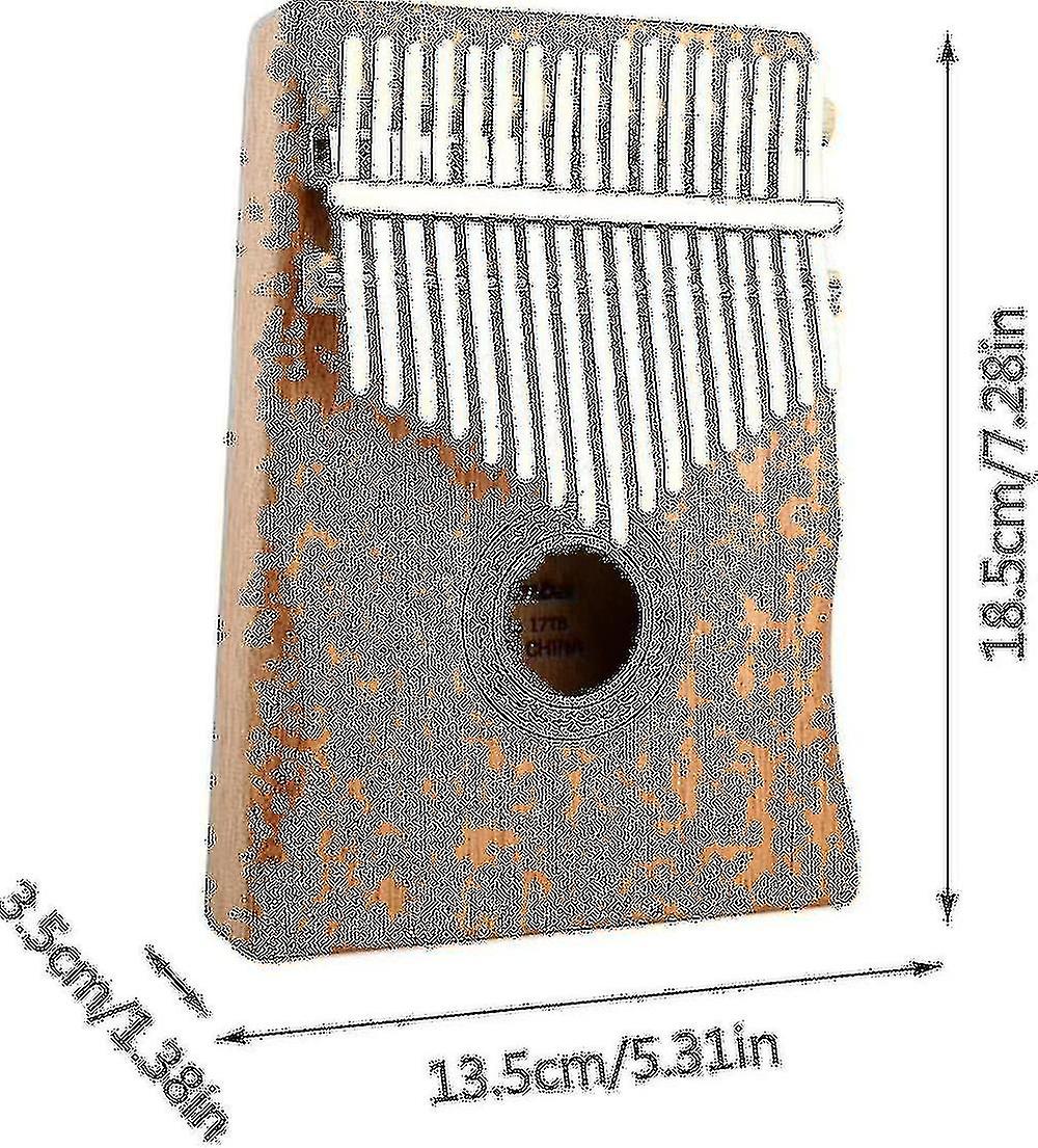 Kalimba 17 Teclas: Piano De Pulgar Africano Con Estuche, Martillo Afinador Y Guía – Regalo Musical Para Principiantes (Caoba)
