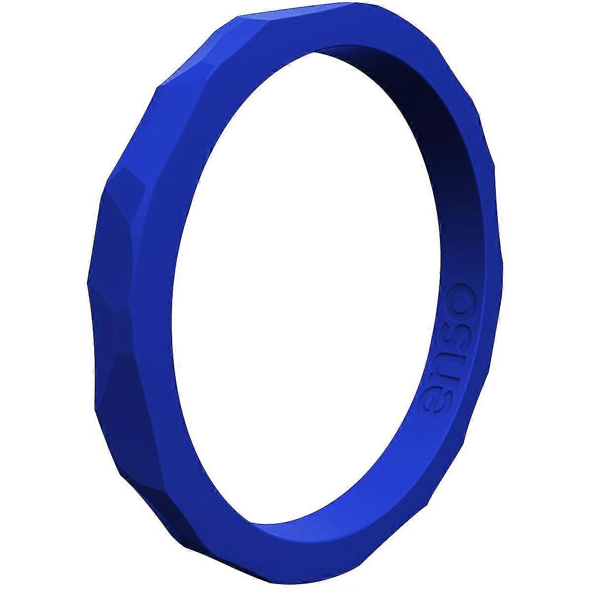 Enso Rings Hammered Stackables Series Silicone Ring - Royal Blue