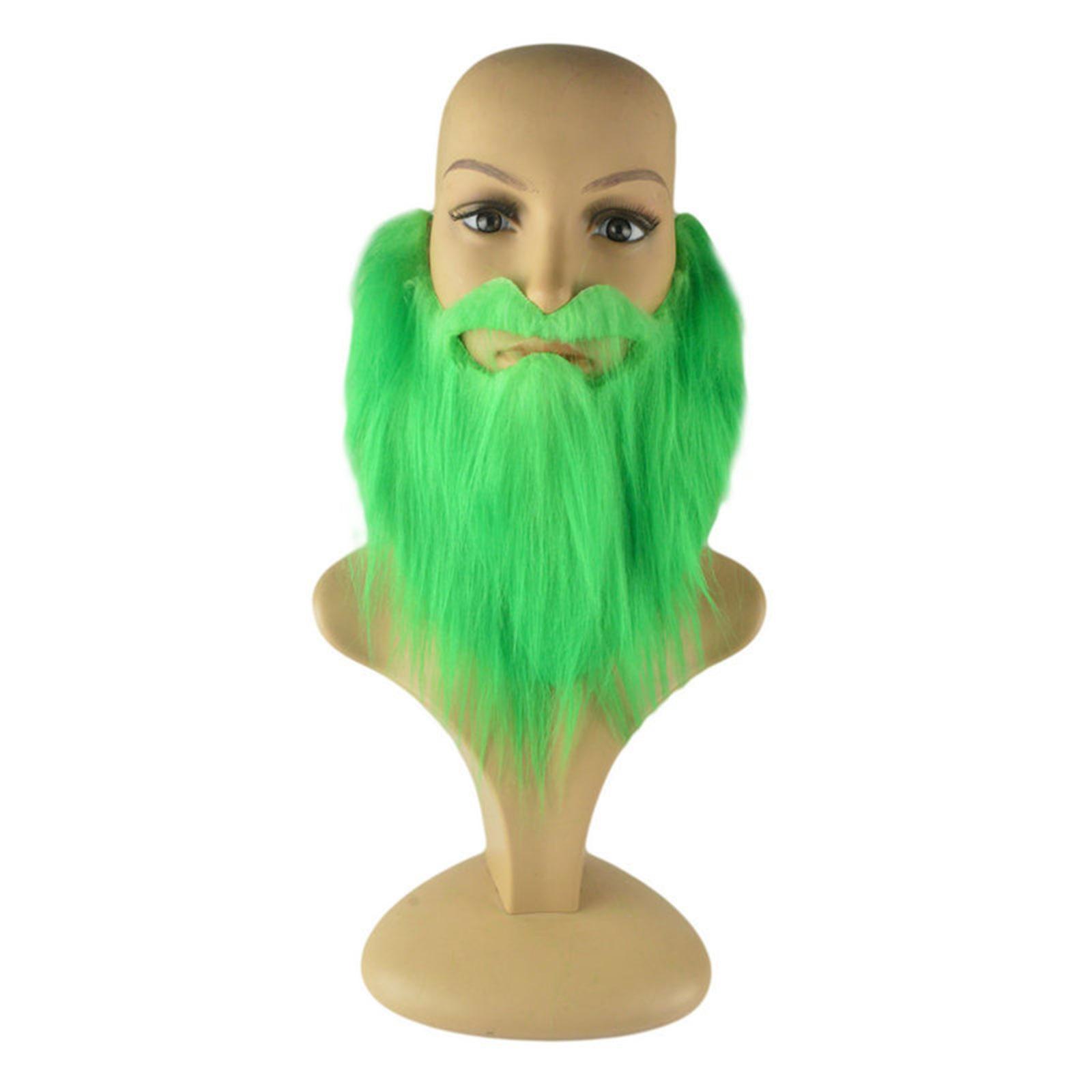 Irish Green Beard Ornament Human Body Base Desktop Ornaments Cloth Toy For Saint Patrick's Day Party Performance Artificial Fake Beards