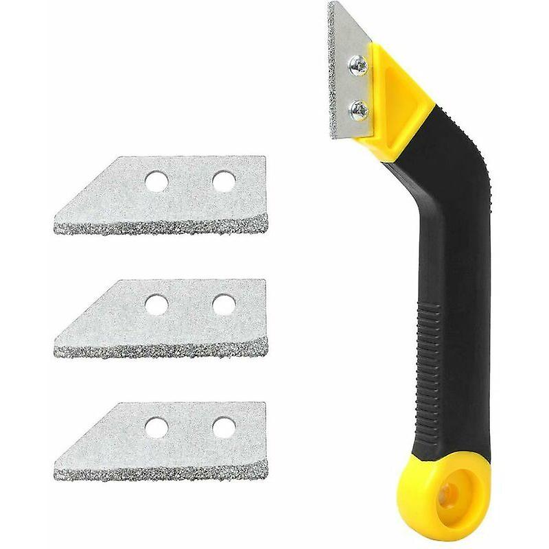 Grout Scraper Grout Remover Tool Ceramic Hob Scraper with 3 Replacement Blades,Tile Scrapers, for Household Floor Tile Cleaning