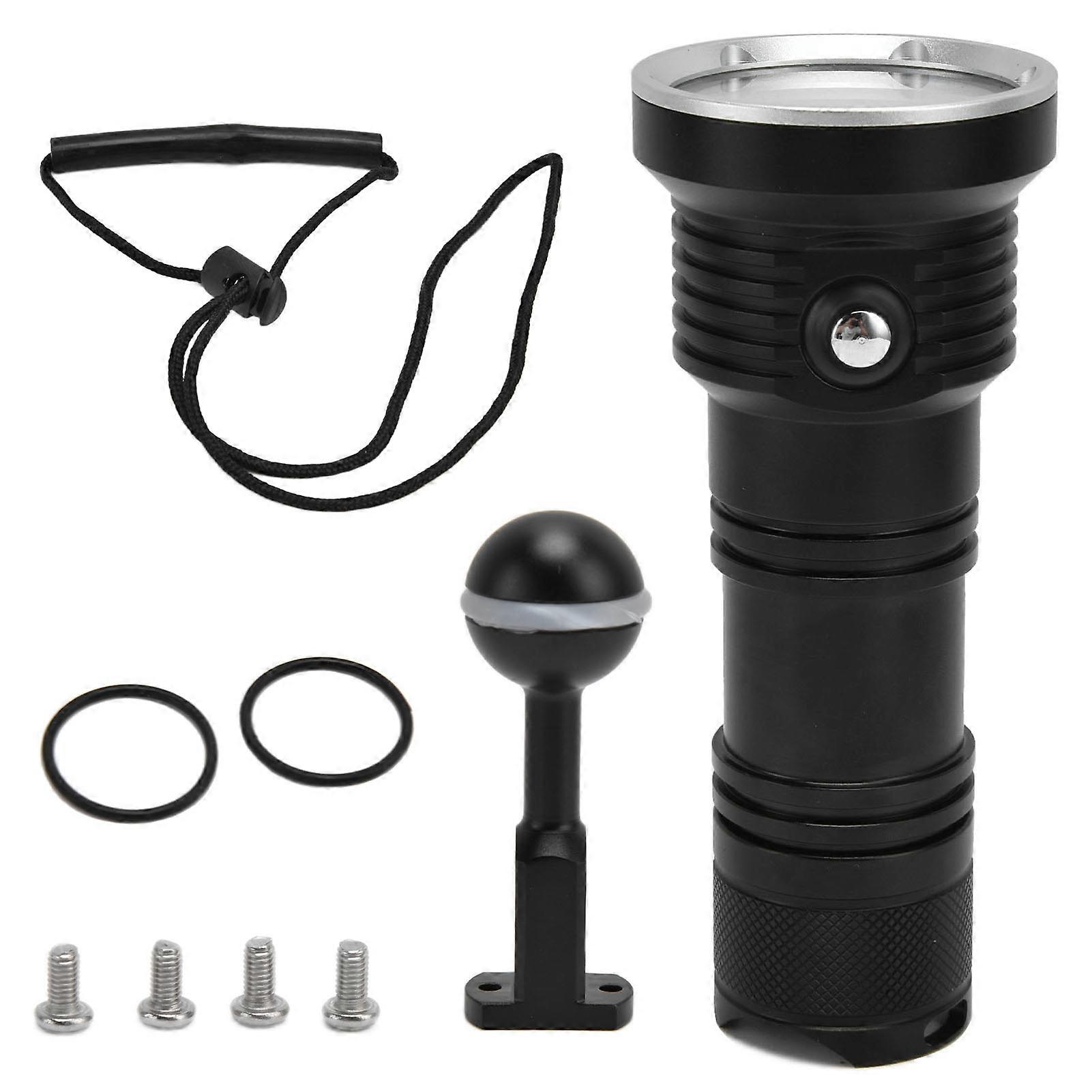 12 LED IP68 10000lm Aluminum Flashlight with 3 Lighting Colors and 5 Lighting Modes for Diving and Fishing