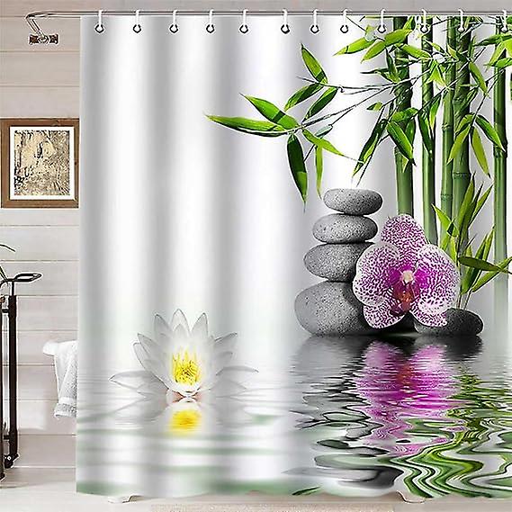 Yoga Meditation Pattern Print Bathroom Shower Curtain