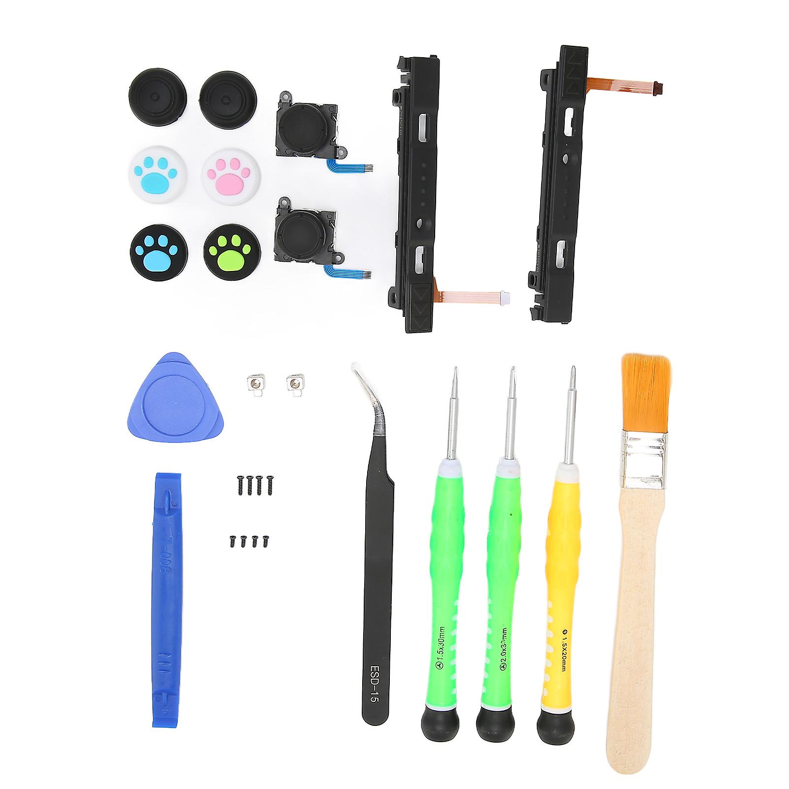 Complete Joystick Replacement Kit for Switch Joycon - Includes Metal Buckles & Tools