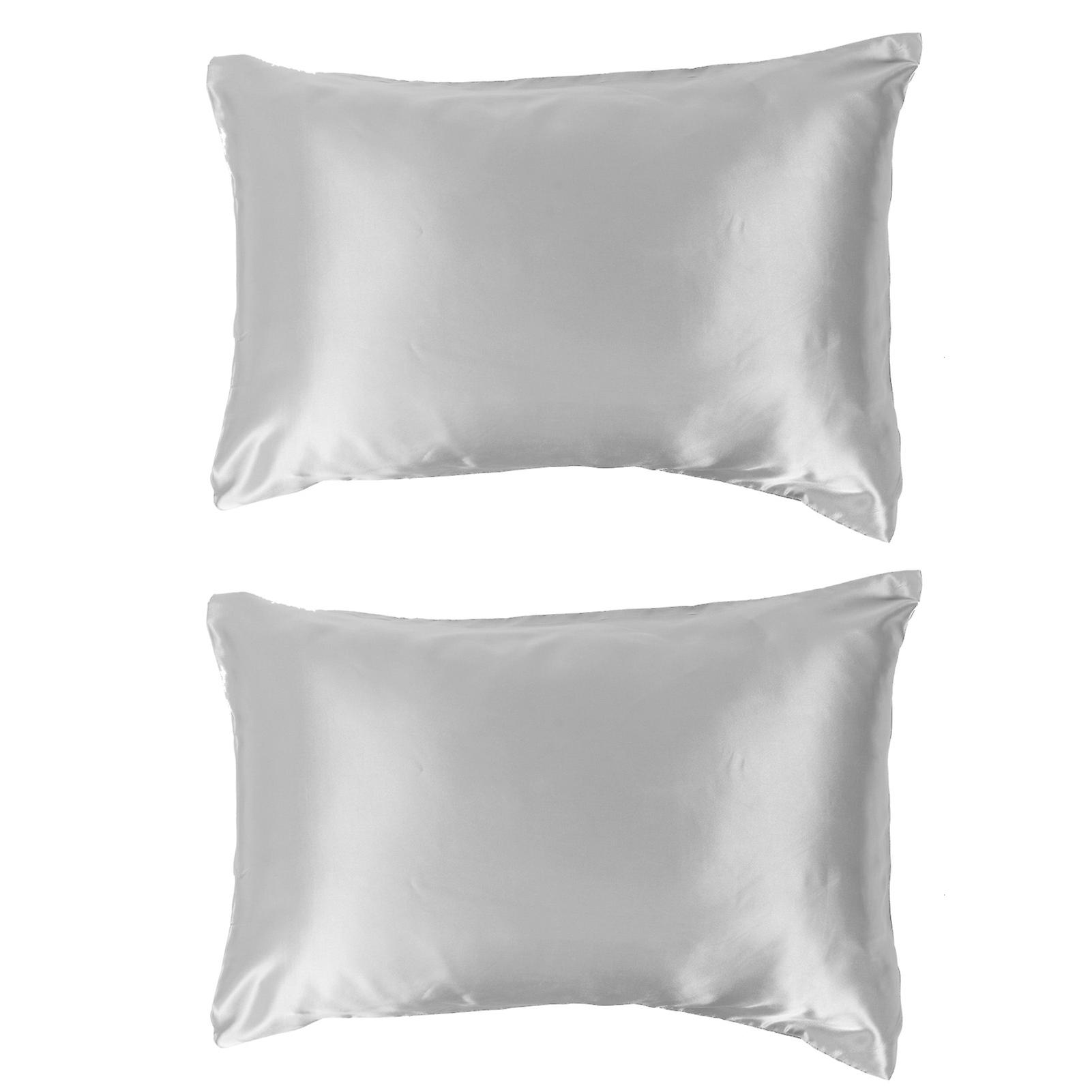 A Different Set of 2pcs Satin Pillow Covers for Beddings