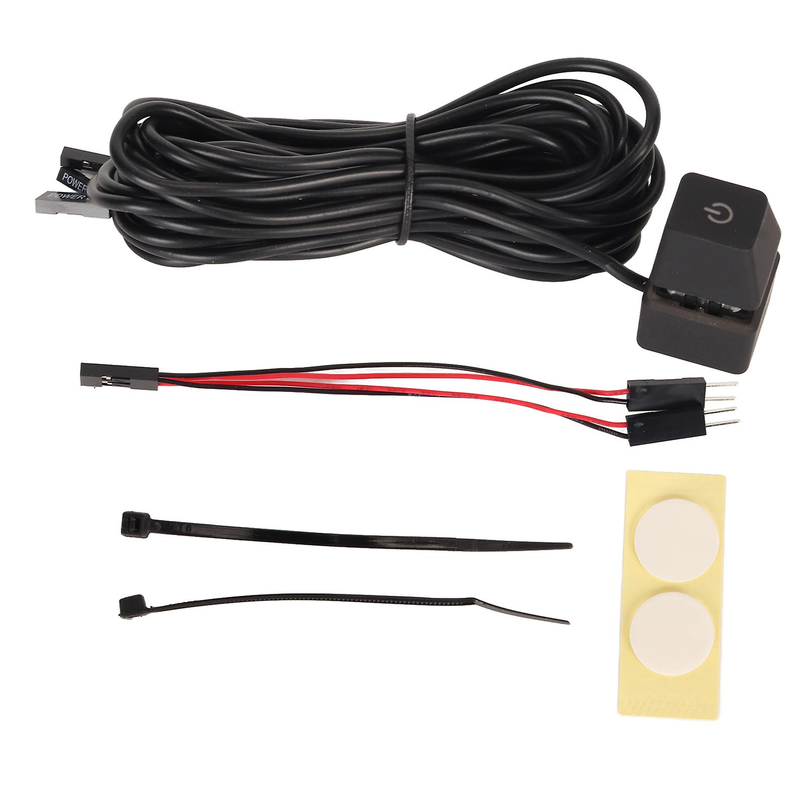 PC Power Switch Blue Switch Mechanical Key Backlit Plug and Play PC Power Button for Desktop Computer Office Gaming