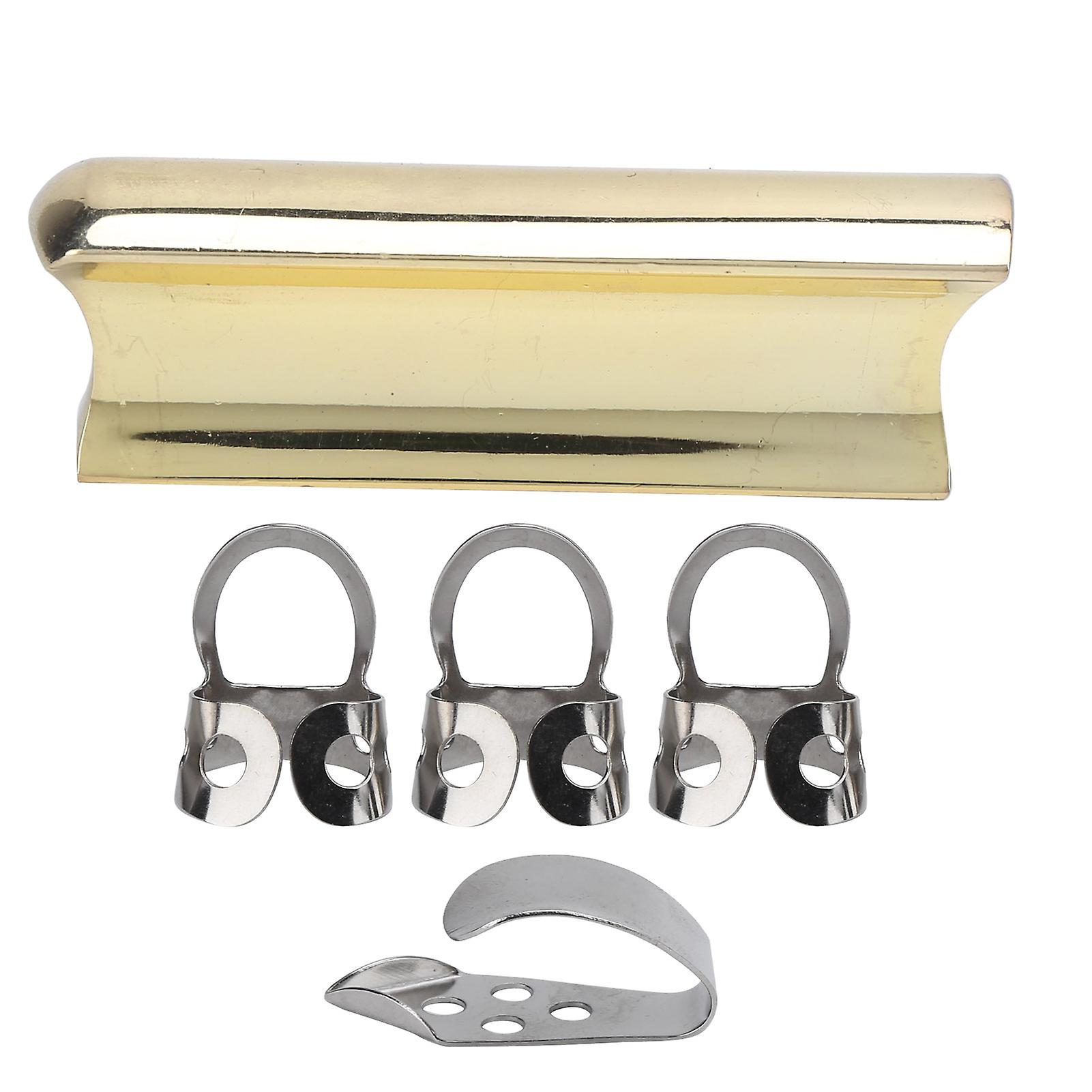 Barre coulissante pour guitare, médiators en acier inoxydable, métal antirouille, accessoires pour instruments solides (doré)