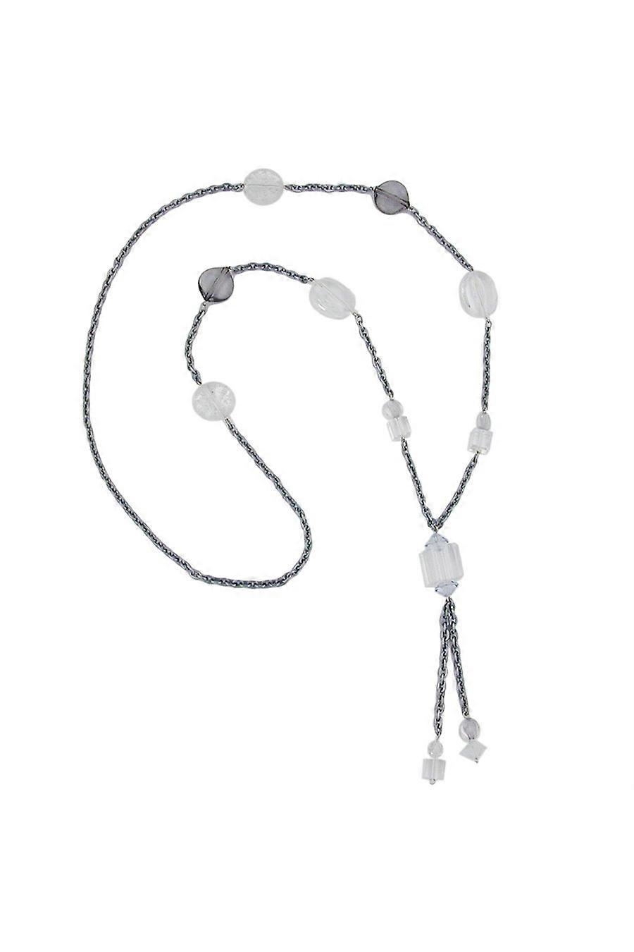 Necklace Beads & Cubes Transparent 95cm - Gl02338