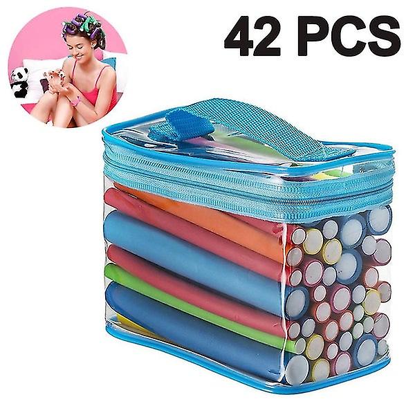 42-Piece Flexible Curl Sponge Hair Roller Set with 7 Sizes