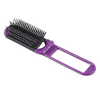 High Temperature Resistant Plastic Injection Folding Mirror Comb Plastic Hairdressing Comb Travel Portable Small Comb~18879