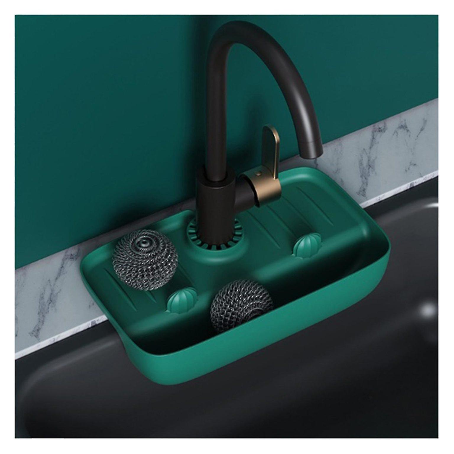 Kitchen Sink Draining Rack with Shelf for Storage and Cleaning Essentials