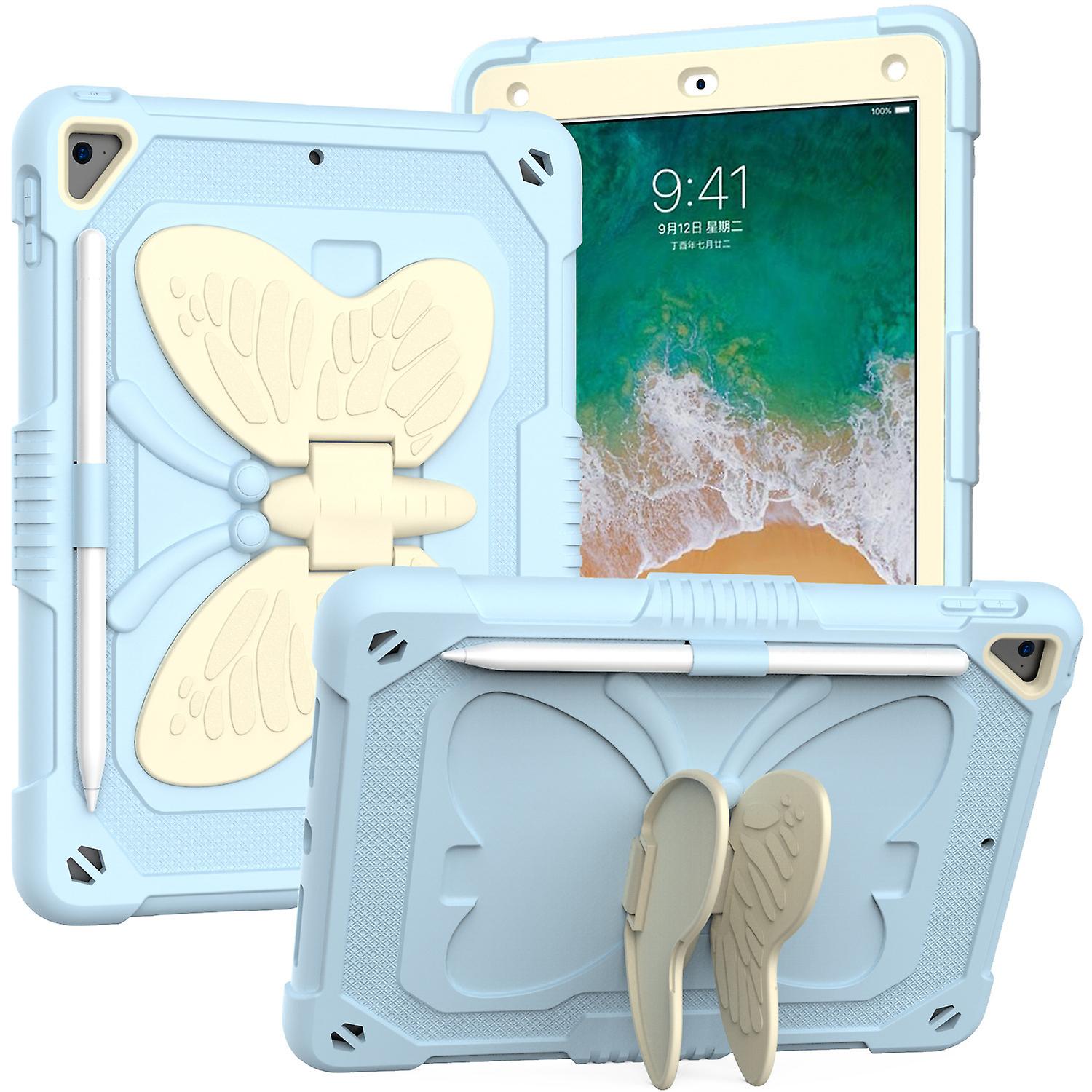 Butterfly element thickened shockproof iPad 10.2 "protective case (blue，Excluding iPad), 9th genera
