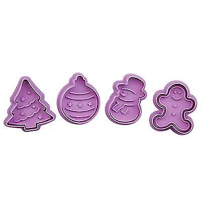 クリスマス4個/セットDIYベーキングツールシリコンビスケットモールドクリスマスモールドファッジケーキモールドAz13118