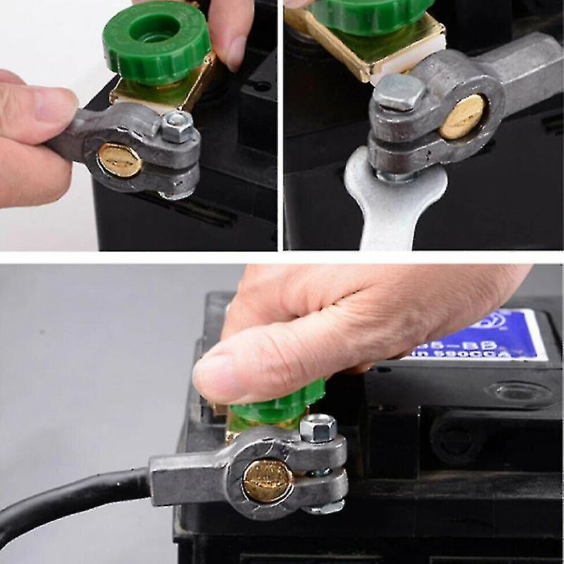 Bilbatteri Isolator Switch Terminal Snabbt skyddsverktyg Grön 17mm -QH