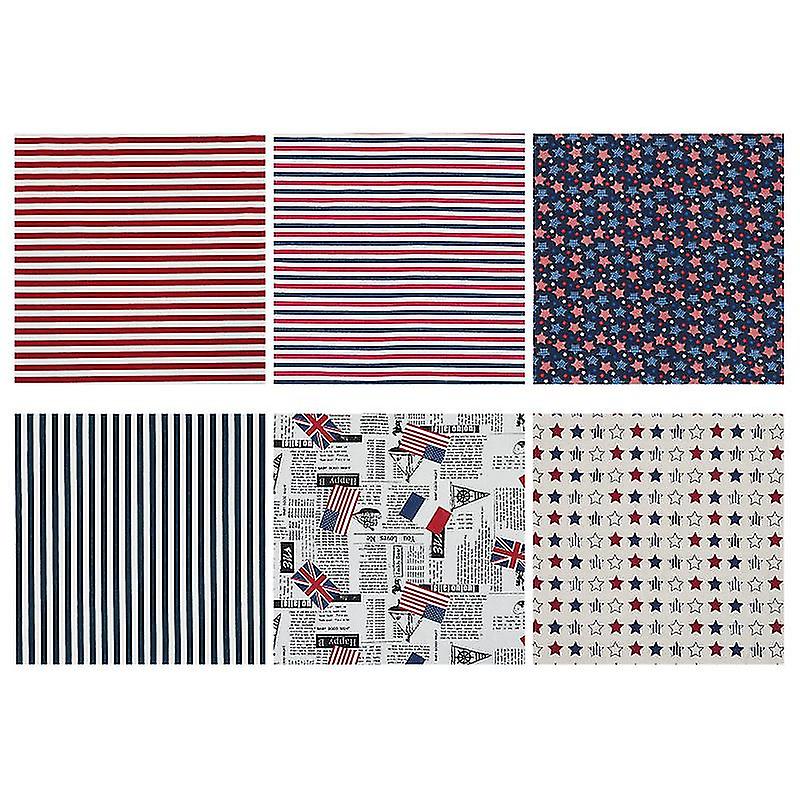 6pcs Tissu Patchwork