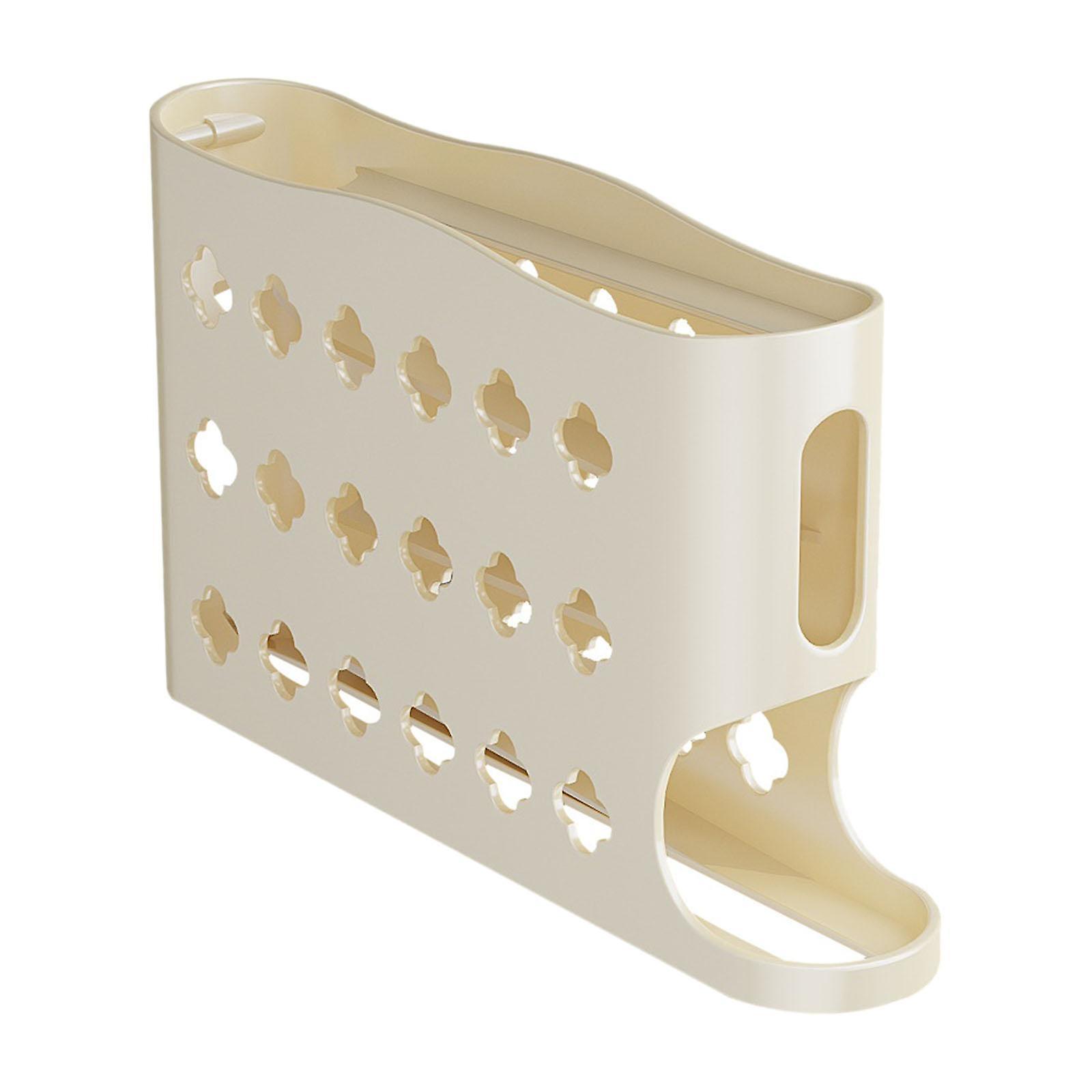 Refrigerator Egg Holder Storage Automatically Rolling Egg Container for Home Yellow