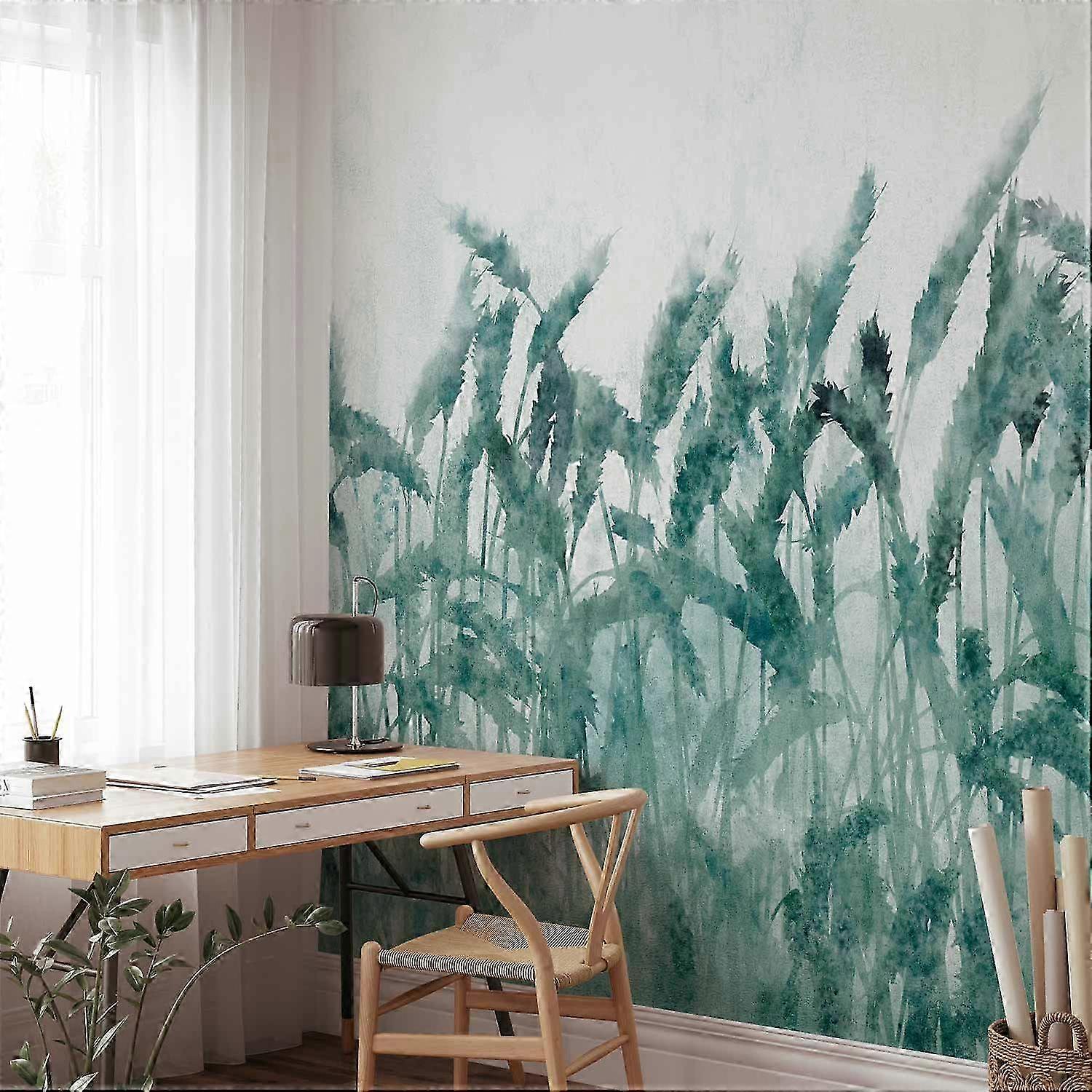 Mural de Parede Autoadesivo - Espigas de Trigo Azuis