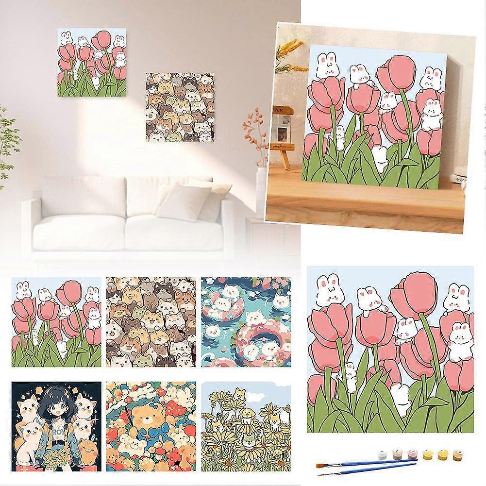 الطلاء الزيتي الرقمي بواسطة 20 × 20 سم قماش الإطار رقم اللوحة ديكور الجدار اللوحة