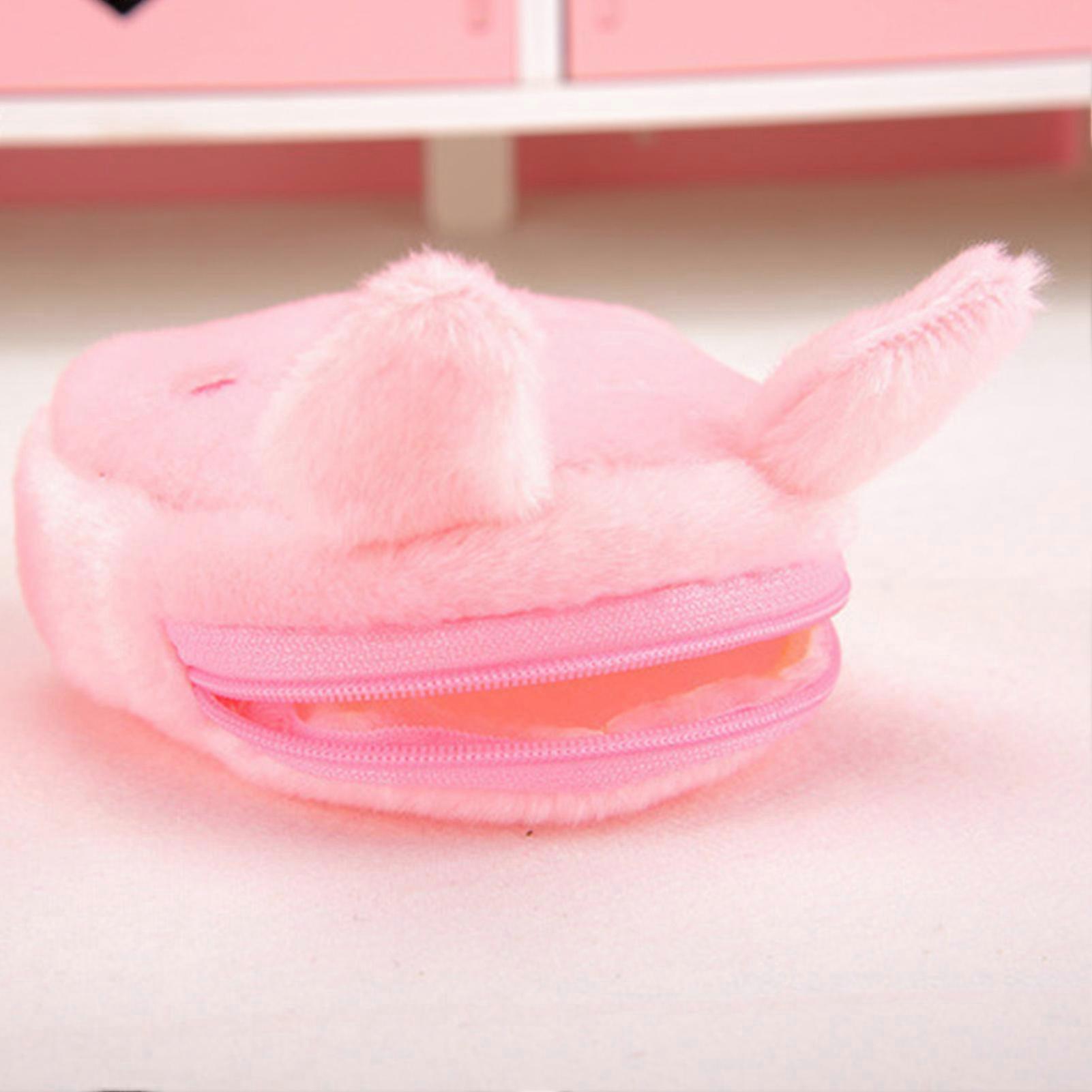 Porte-monnaie Cochon En Peluche Rose - Mignon Et Pratique Pour Pièces Et Petits Objets - 5
