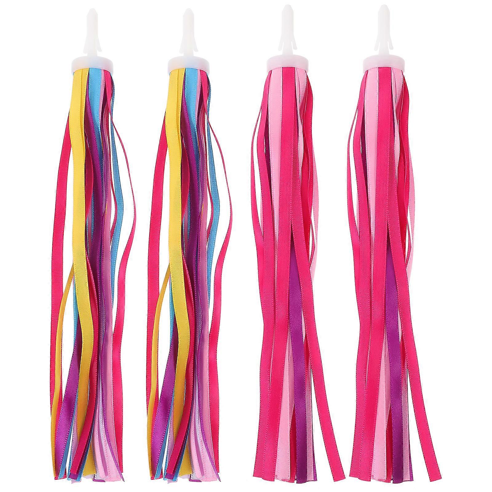 2 par tofsband, sparkcykelstyre, slingor, färgade cykelslingor, tillbehör