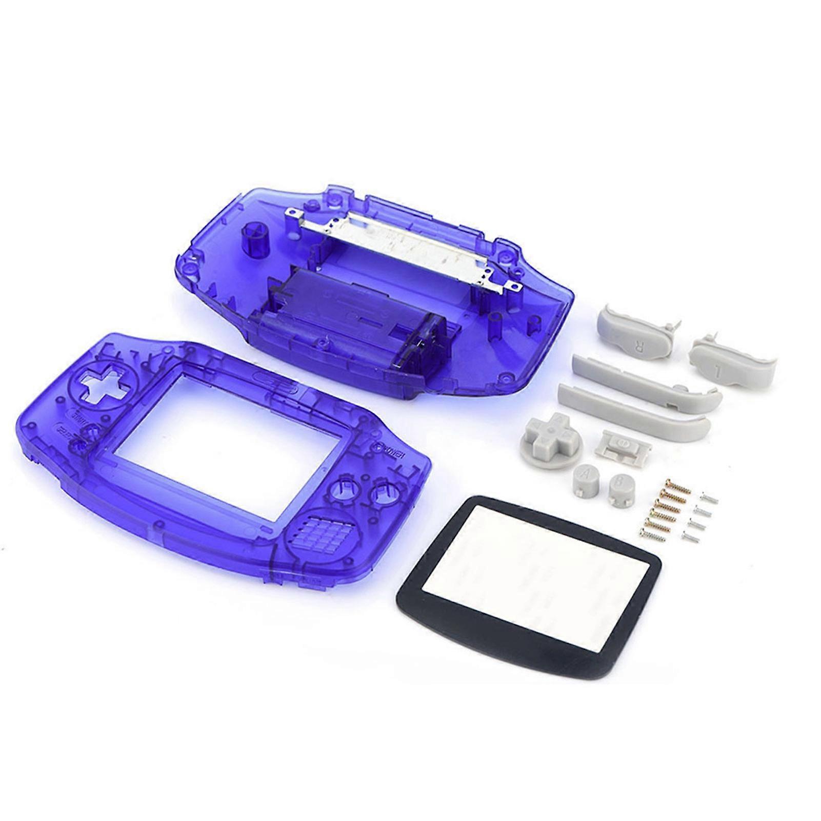 Kit de repuesto para carcasa de GBA, transparente, azul