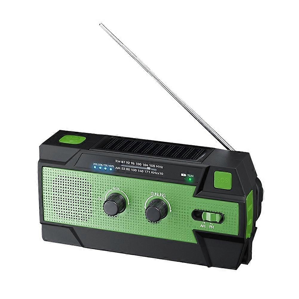 Generatore Elettrico A Manovella Di Emergenza 4000mAh Manovella Portatile AM / FM Radio Solare Torcia Elettrica A LED con
