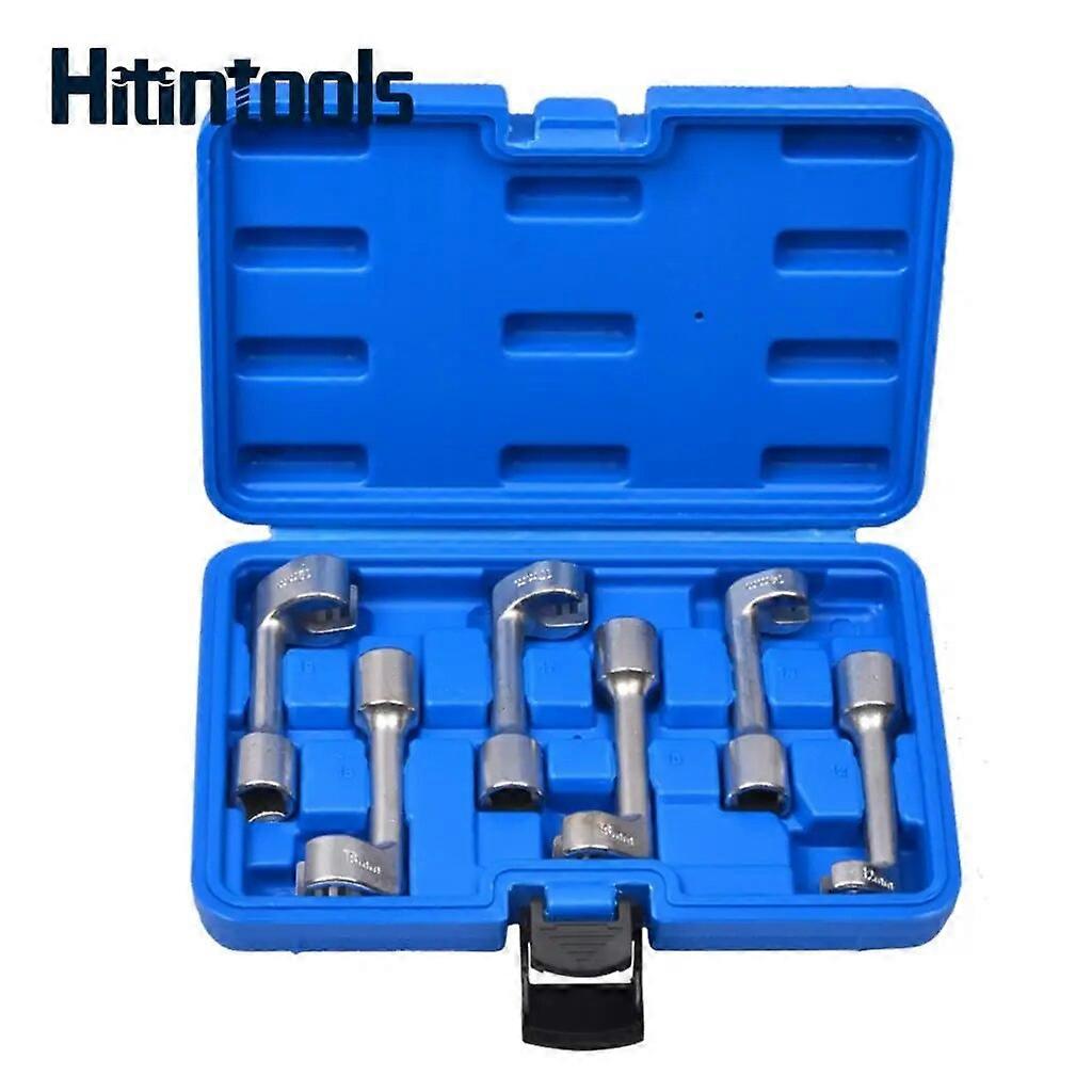 6pc Diesel Fuel Injector Line Sockets Tool 1/2" Drive Open Ended Pipe Spanner 12,14,16,17,18,19mm No.43021