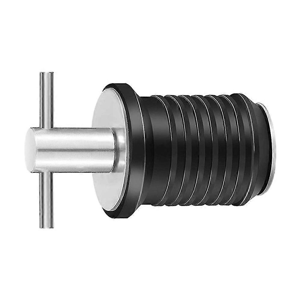 Marine Boat Drain Plug T-Handle Screw Adjustable Rubber Deck Drain Plug,Silver 19MM