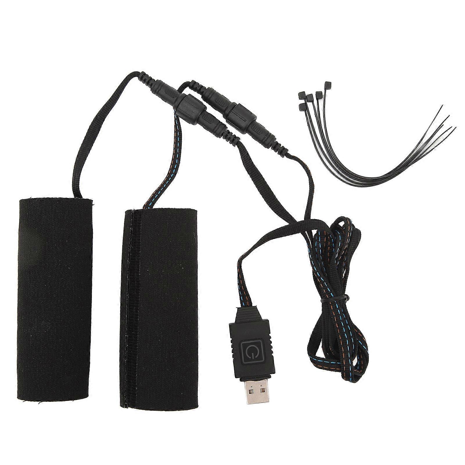Heated Motorcycle Grip Cover 5v Universal Hook And Loop 6 Gear Temperature Adjustment Usb Electric Heating Handlebar Cover With Memory Function