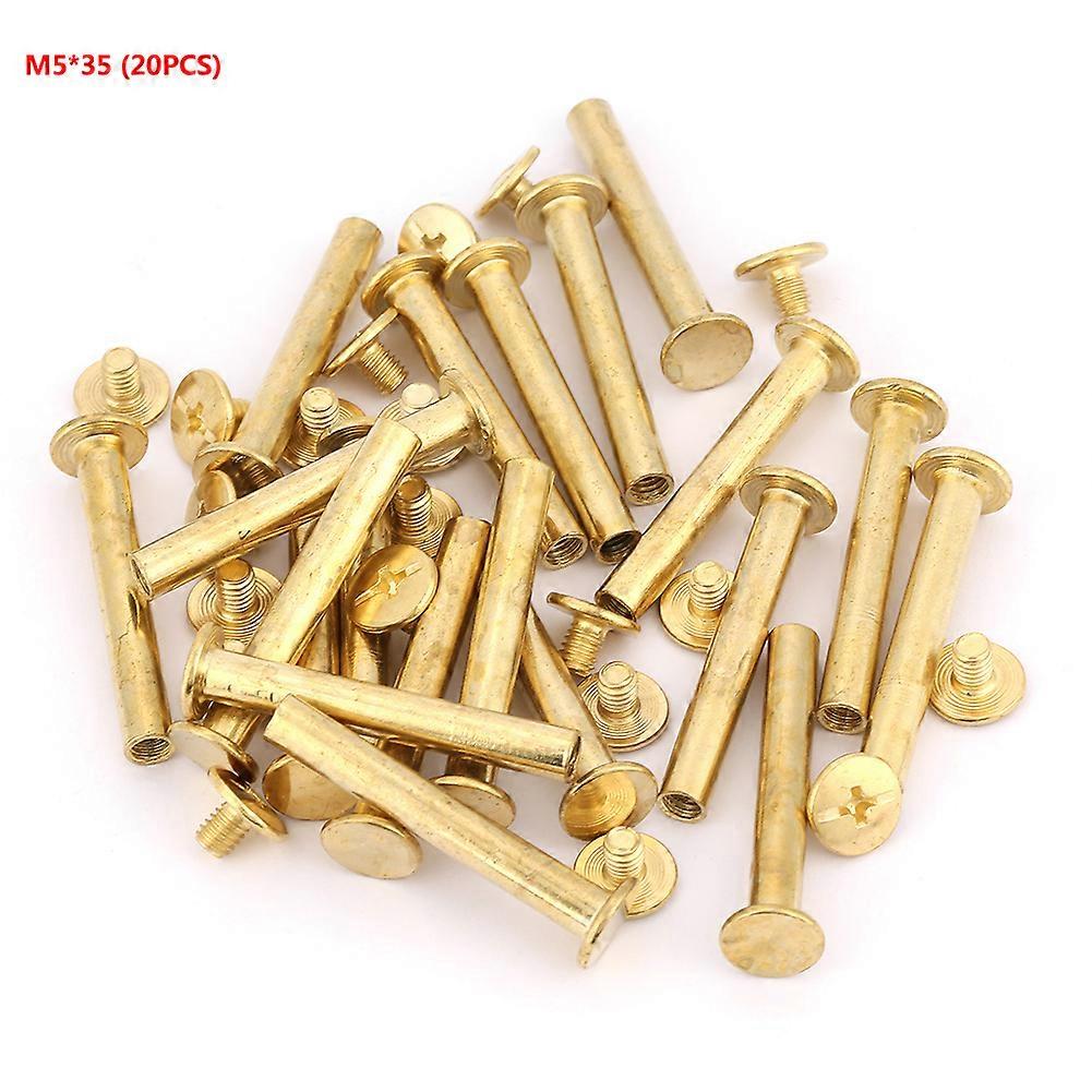20pcs M5 Flat Head Book Album Rivets Screw Set Diy Craftmaking Rivet (m5*35)