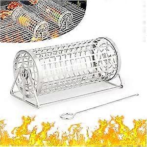 Rolling Grilling Basket, BBQ Grill Basket, Rolling Grilling Baskets For Outdoor GrillingPerfect For Vegetables, Fruit, Fries, Multifunctional Round Ba