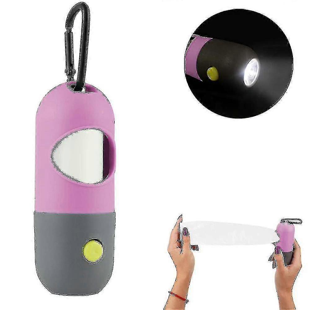 Dog Trash Bag Dispenser With Led Flashlight (pink)