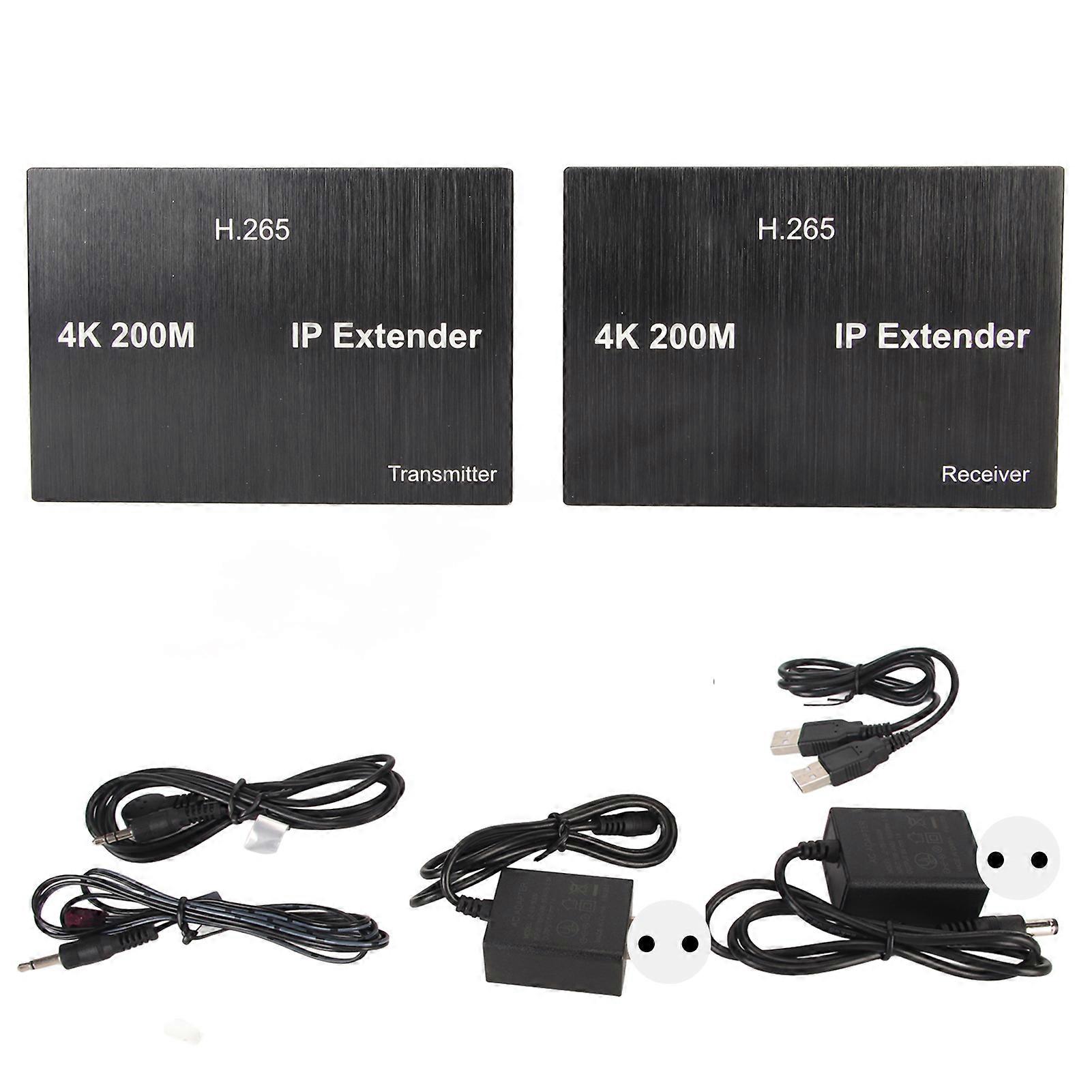 KVM USB Extender 4K At 60Hz HD Multimedia Interface 2.0 Over CAT6 CAT7 Extender for Mouse Keyboard 100240V 656ft EU Plug