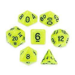 Set of 7 Polyhedral Dice, Sticky Ichor