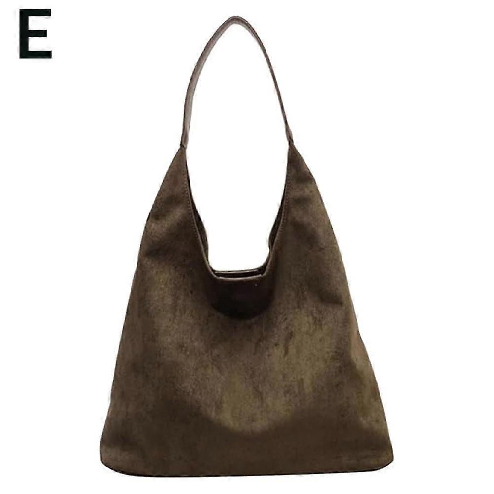 Brun mockaväska Läder luffare väskor för kvinnor Mocka handväska, mocka luffare väska