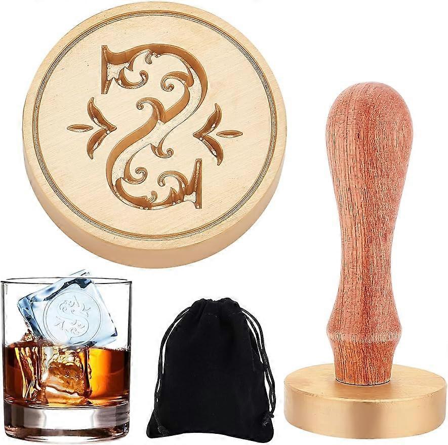 Initials Ice Stamps Letter S Personalized with Removable Brass Head and Wood Handle Vintage Ice Branding Stamp