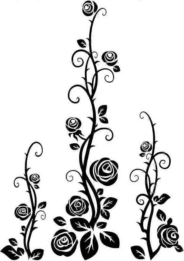 Roses Flower PVC Wall Stickers