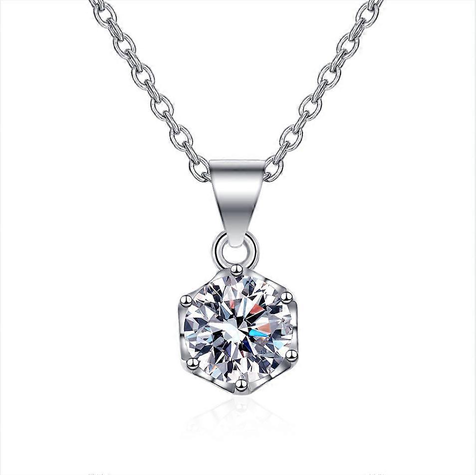 Solitaire necklace in sterling silver and crystal