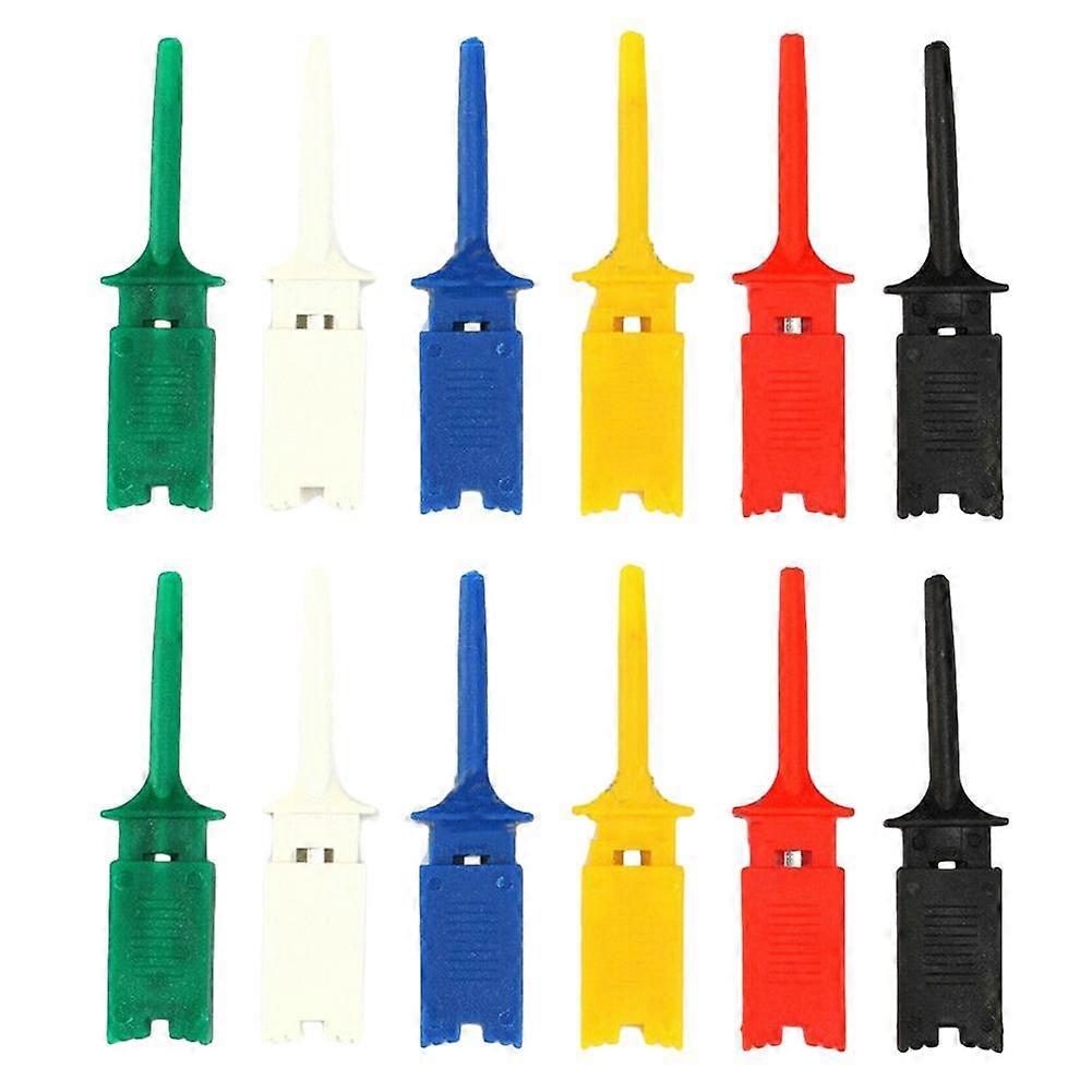 Bright Colorful Plastic Test Hook Clips 12PCS for Electronic Component Testing
