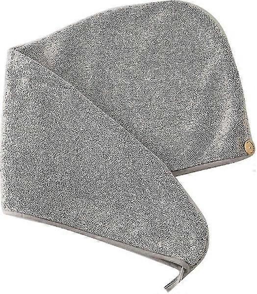 Quick Dry Bamboo Microfiber Hair Towel Wrap - Gray Striped