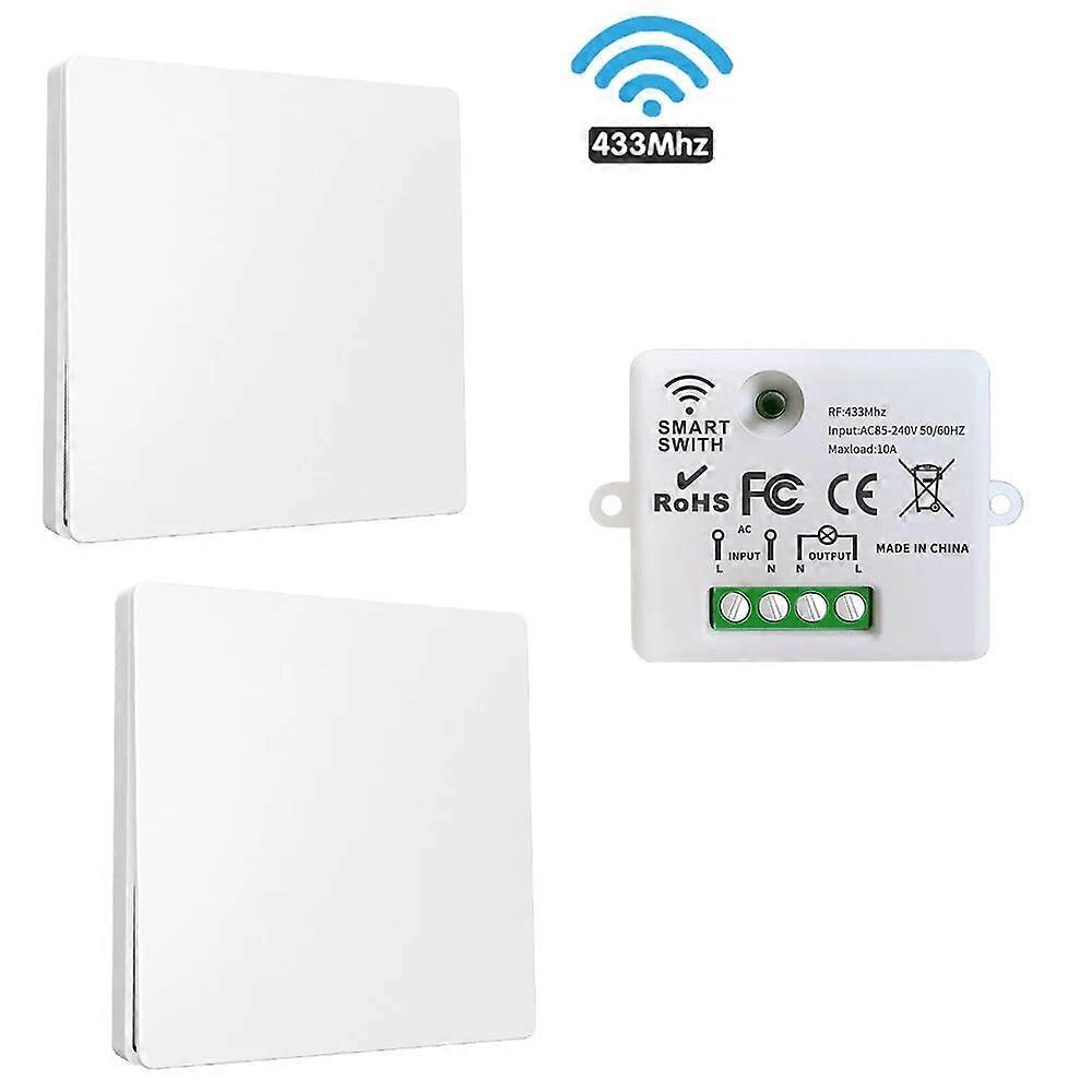 Wireless Smart Light Switch Self Power Push Button Switch No Need Battery 220V Mini Receiver 433mhz Remote Control for Light Fan