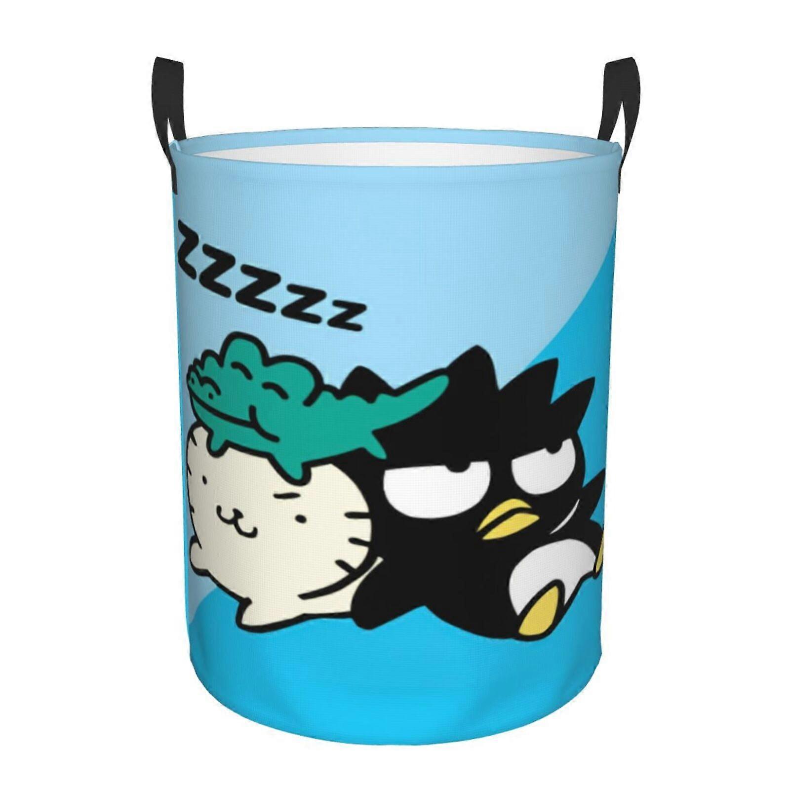 Badtz Maru 3d Graphic Flame Laundry Basket Fire Flame Clothes Hamper Storage With Handle-SYS27532