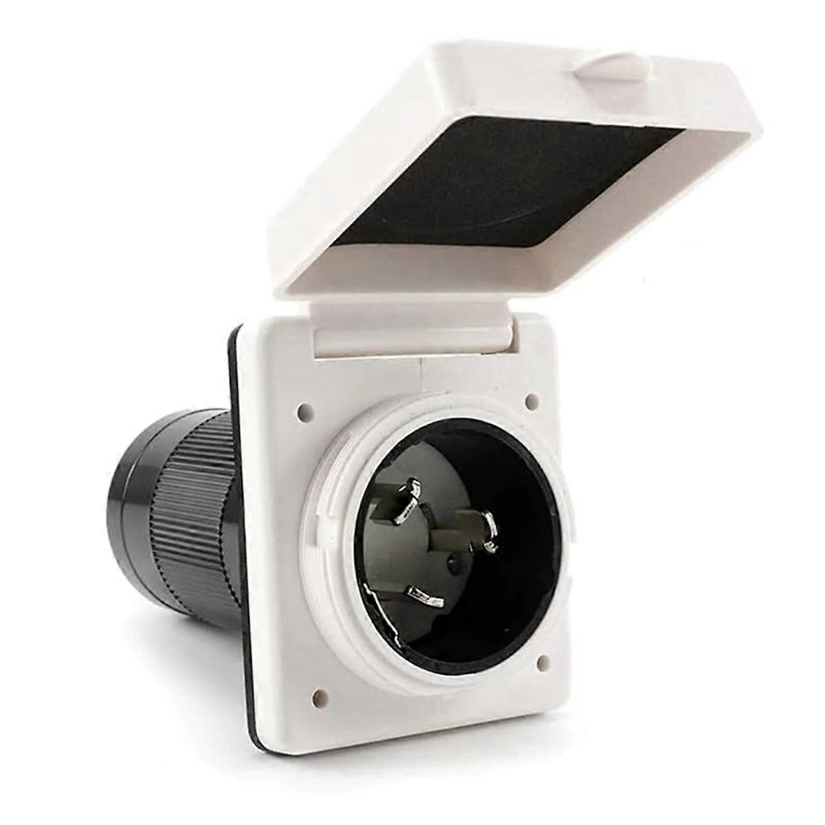 50A RV Plug Twist Lock Inlet,Shore Power Inlet Plug 125V/250V RV Power Receptacle for Marine Boat T