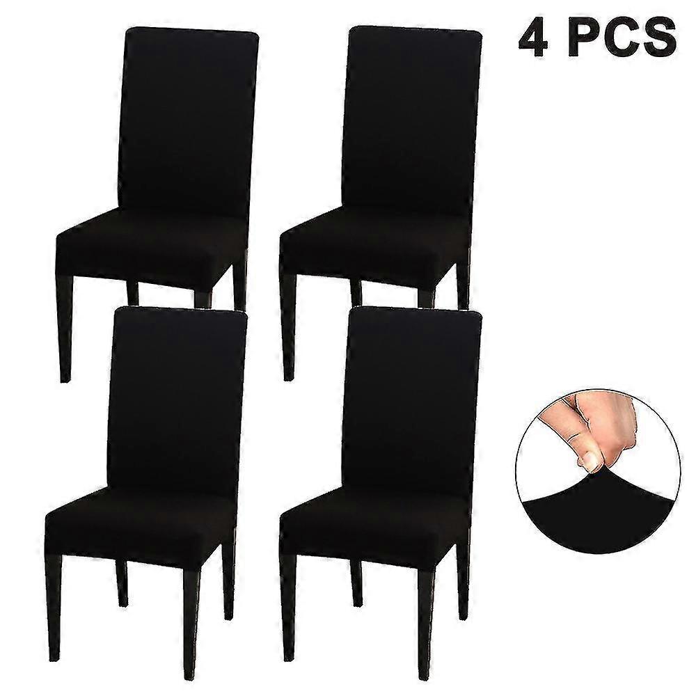 4pcs Stretch Chair Cover-dark Gray