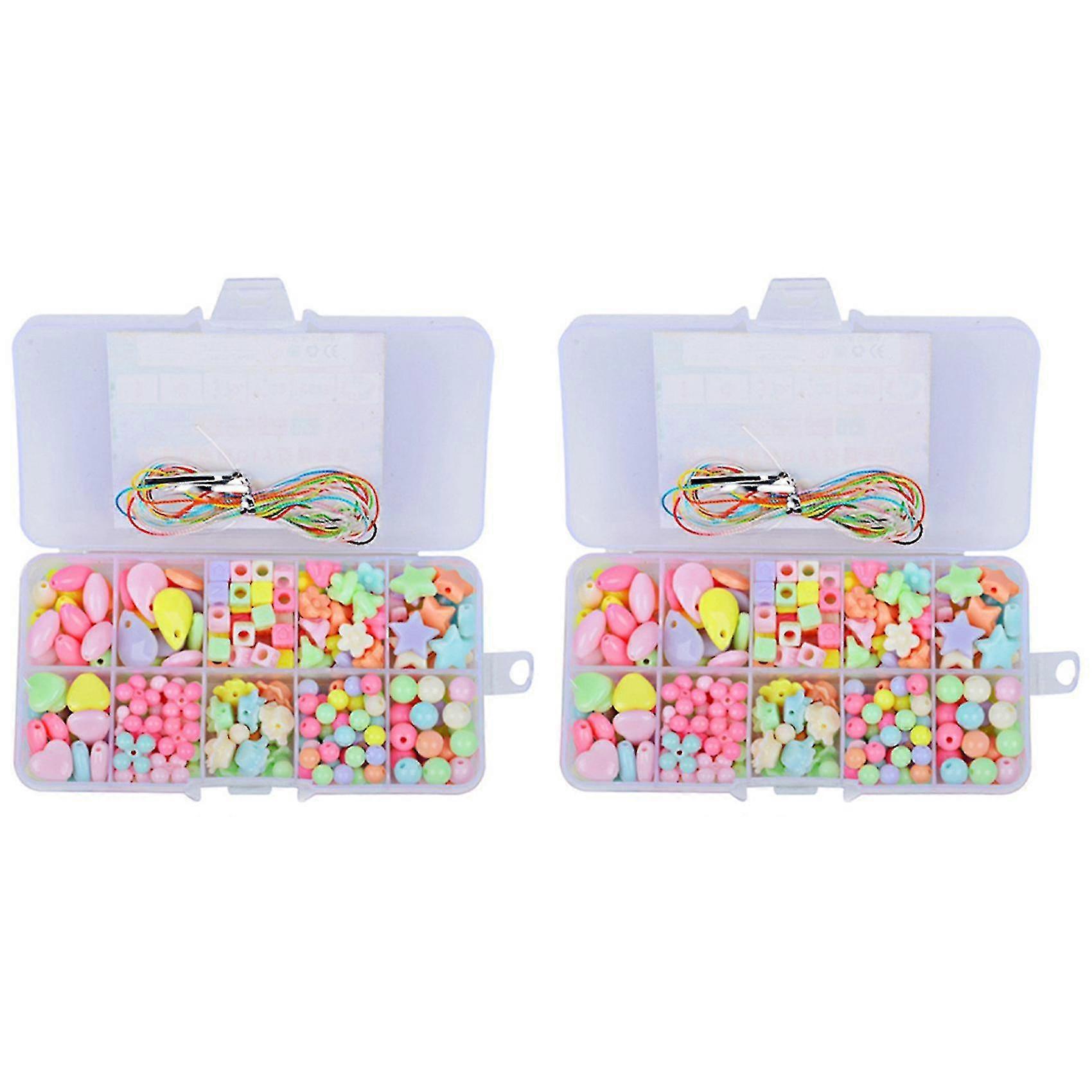 2x Small 10 Grid Children's Beaded Toys Diy Handmade Educational Toys