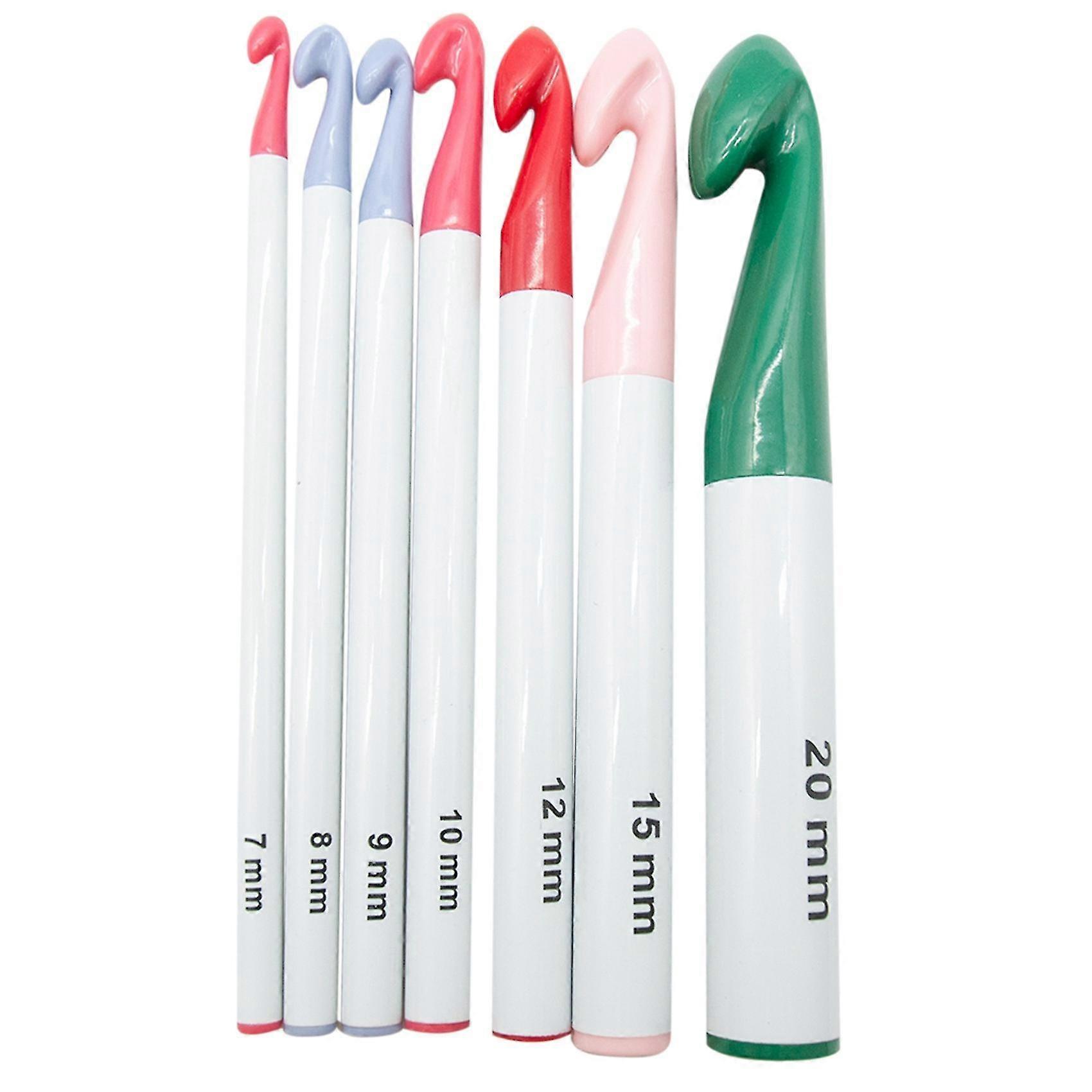 Crochet Hook Set,7/8/9/10/12/15/20mm Plastic Handle Crochet Hook Knitting Needles Thick Head Tool A