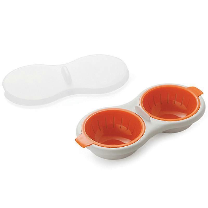 Draining Egg Boiler Set Double Layer Microwave Egg Poacher Breakfast Egg Cooker